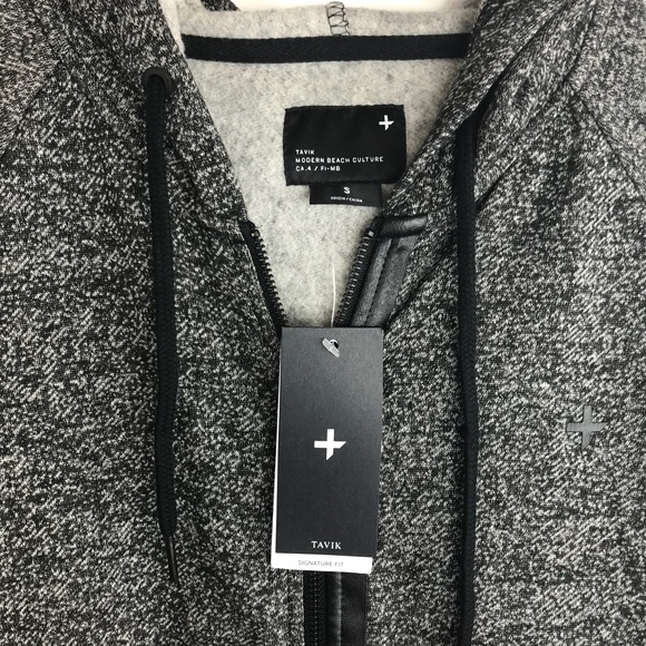 NWT Tavik Elbow Patch Full Zip Fleece Hoodie - Picture 3 of 7